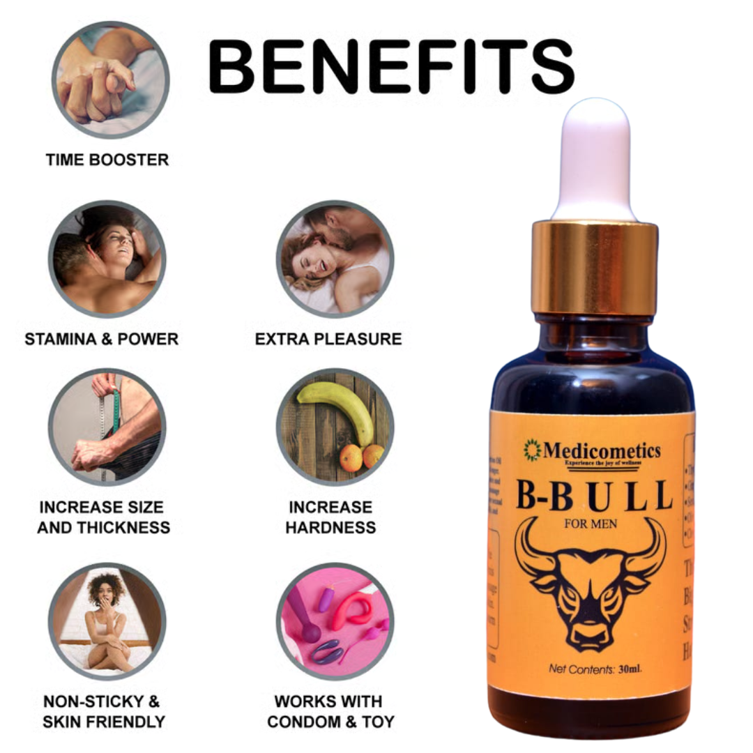 B-Bull Penis Enlargement Massage Oil For Men Extra Pleasure, Stamina & Power, Increase Size and Thickness